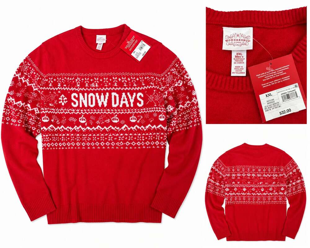 Wondershop Men's Snow Days Fair Isle Holiday Sweater Red XXL